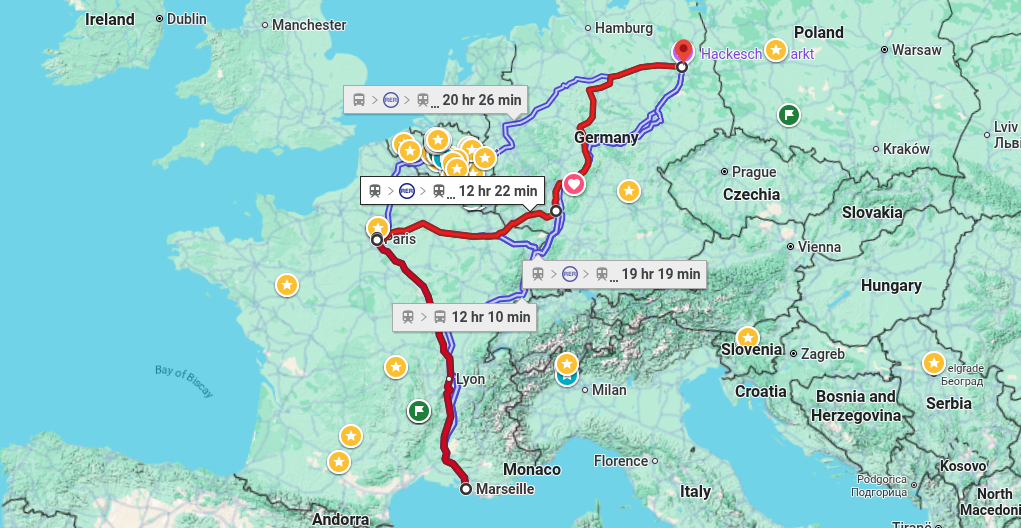 Marseille to Berlin by train — 12h itinerary